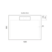 Douchebak Marmer Sapho Irena 120x90x3.5 cm Rechthoek Wit