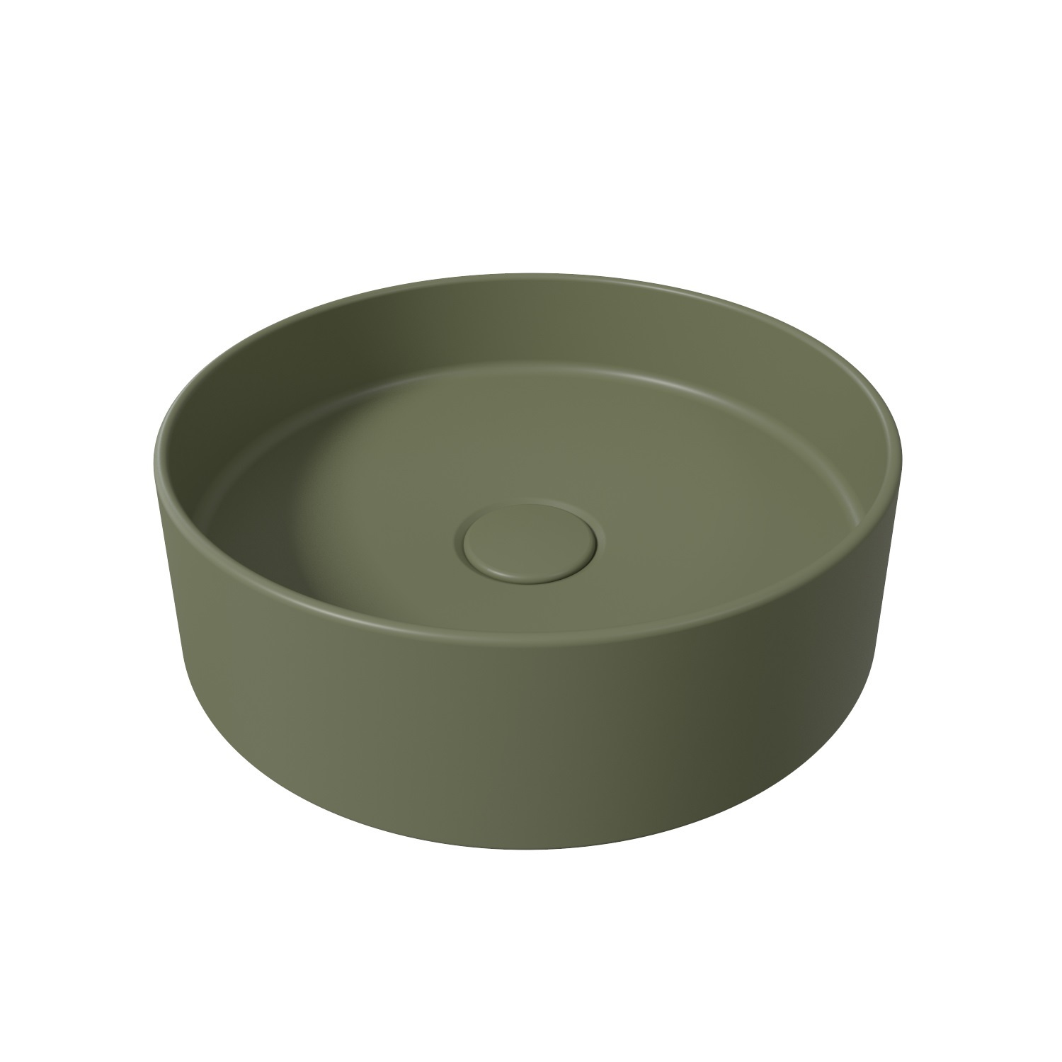 Salenzi Opbouw Wastafel Hide Circle 40x12 cm Mat Legergroen