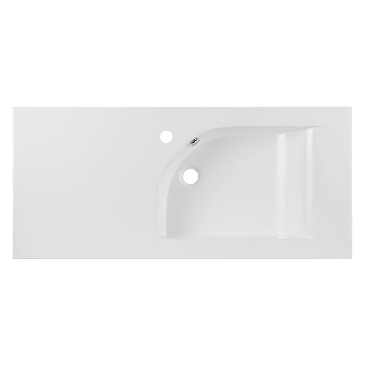 Wastafel Differnz Style 100 cm Asymmetrisch Links Wit Differnz