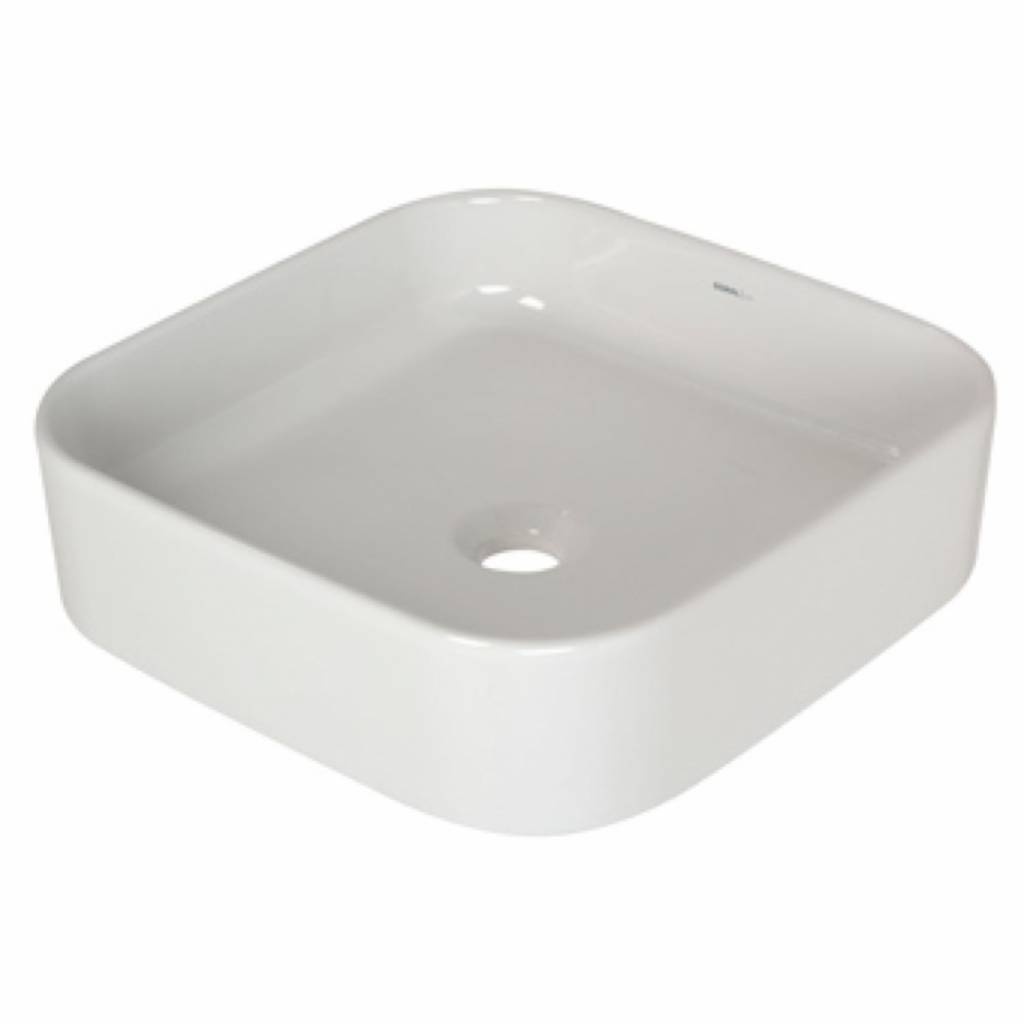 Plieger Opbouwwastafel Fresno 42X42 cm Wit - Met Kraangat 42x42 cm Wit