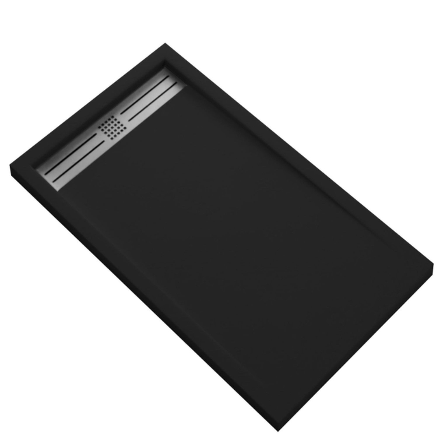 Douchebak Aquasplash Renovi 160x90x3 cm Composietsteen Mat Zwart Aquasplash