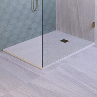 Douchebak Sanitop Just Creating Relievo Crag 90x140 cm Mat Wit