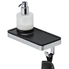 Planchet met Zeepdispenser en Handdoekhaak Geesa Frame Zwart Chroom