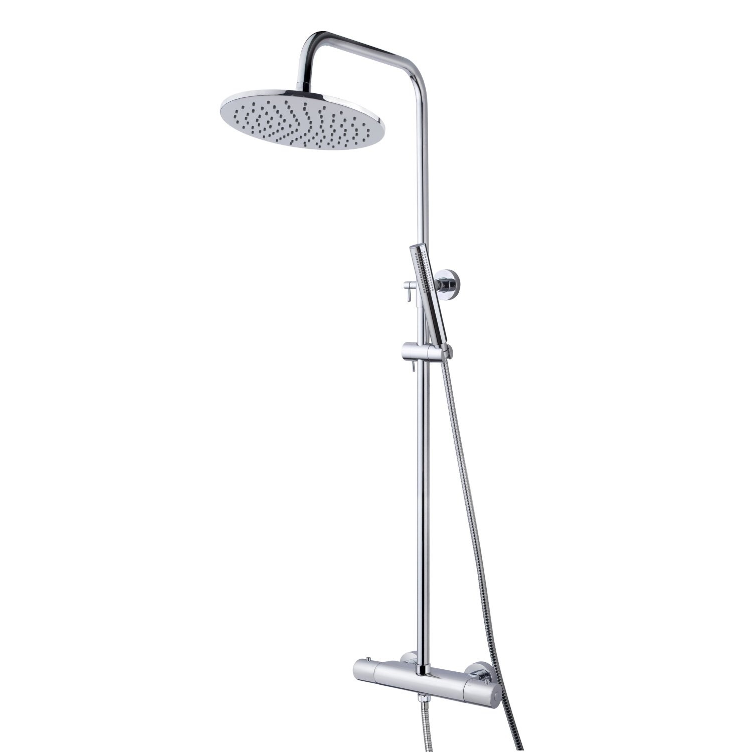 Amon Round Douche-Opbouwset + Mengkraan Chroom Aqua Splash