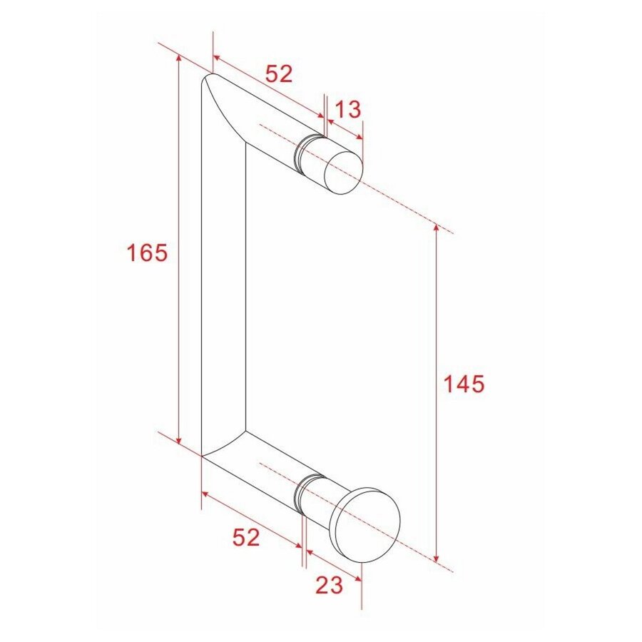 Losse Deurgreep Type 5 Chroom