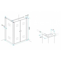 Wiesbaden hoekprofiel tbv nisdeur+profiel met zijwand 10mm