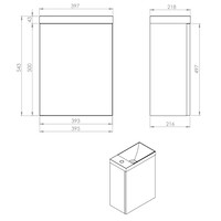 Fonteinset Aquasplash Luna 54,3x39,7x21,8 cm Glans Wit Met Marble Fontein Zonder Overloop Glans Wit