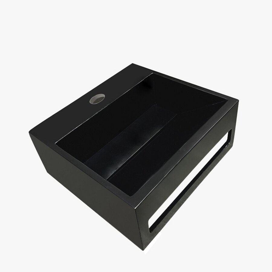 Fontein Aquasplash Jolie 30x28 cm Solid Surface Mat Zwart