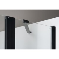 Douchedeur Sapho Zoom Line Black Draaideur 120x200 cm 6 mm Gecoat Glas Mat Zwart