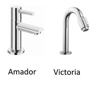 Fonteinset Mat Zwart Wiesbaden Color Chroom (kraangat rechts)