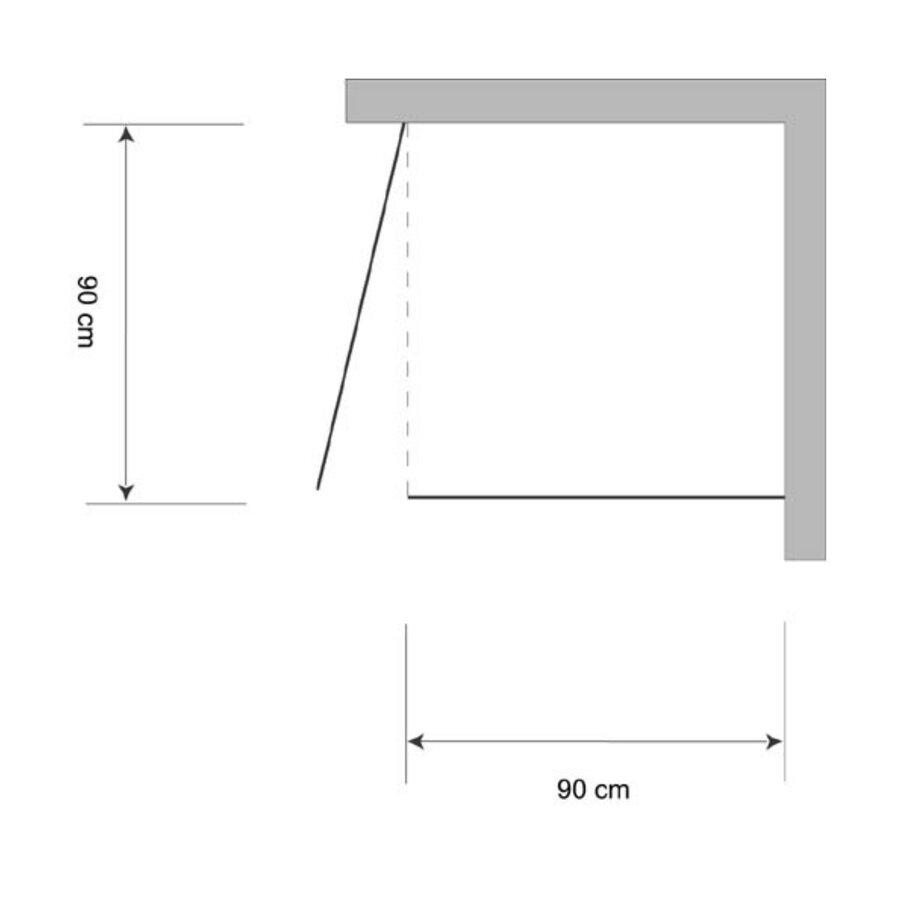 Inloopdouche Zijwand Plieger Class 3mm Glas 86/90x185cm Aluminium