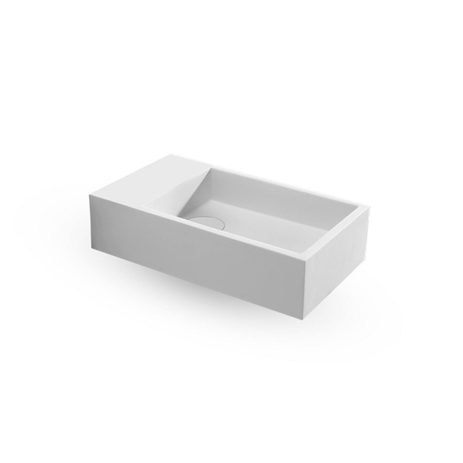 Fontein EH Design Salle 400x220x100 mm Solid Surface Mat Wit EH Design
