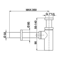 Salenzi Fonteinset Spy 45x20 cm Mat Grijs (Keuze uit 8 kranen in 4 kleuren)