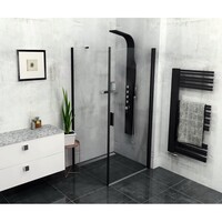 Zijwand Sapho Zoom Line Black 90x200 cm 6 mm Helder Glas tbv nisdeur Zoom Line Black Mat Zwart