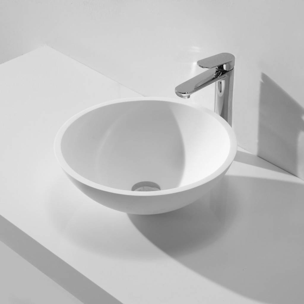Opzetfontein Solid Surface Rond 43X43X13 cm Aqua Splash