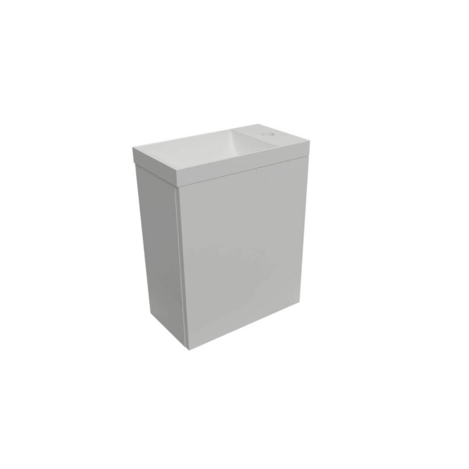 Fonteinset Aquasplash Luna 54,3x39,7x21,8 cm Glans Wit Met Marble Fontein Zonder Overloop Mat Wit Aquasplash