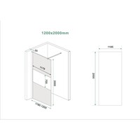 Inloopdouche Wiesbaden Slim Rookglas met Middenband 120x200 8mm Nano Coating