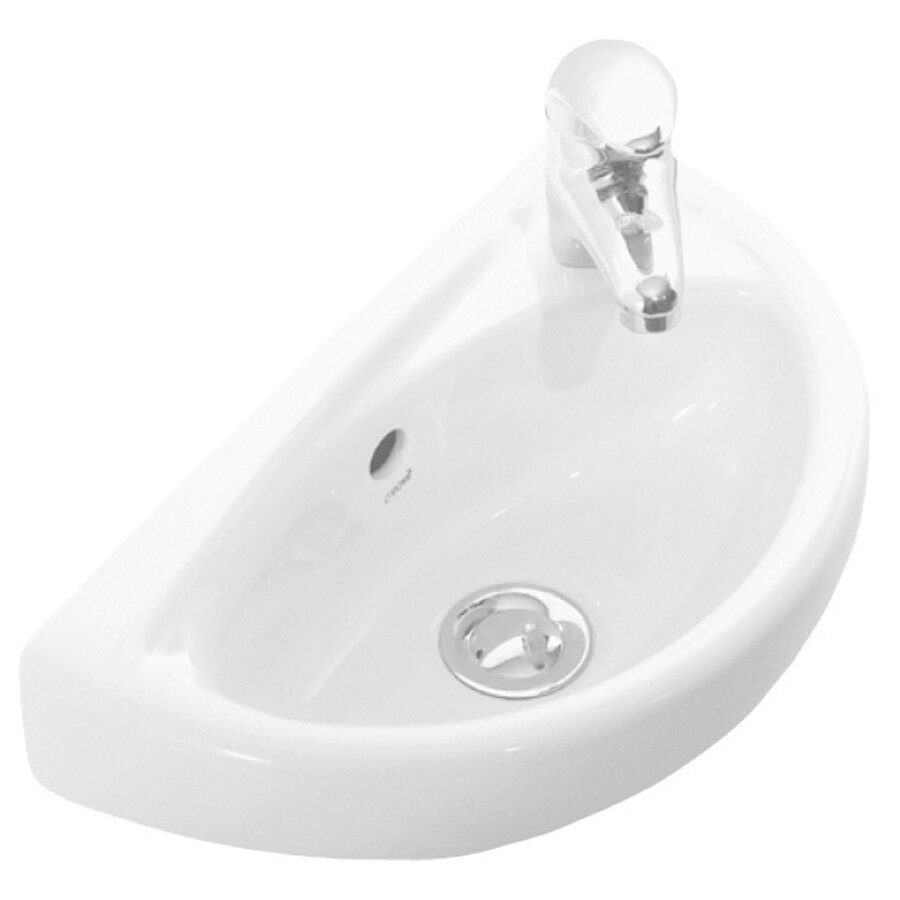 Fontein Boss & Wessing 39x23 cm Keramiek Wit Met Kraangat Rechts