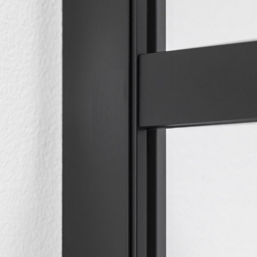 Inloopdouche BWS Black Line 70x200 cm 8mm NANO Glas Mat Zwart Raster