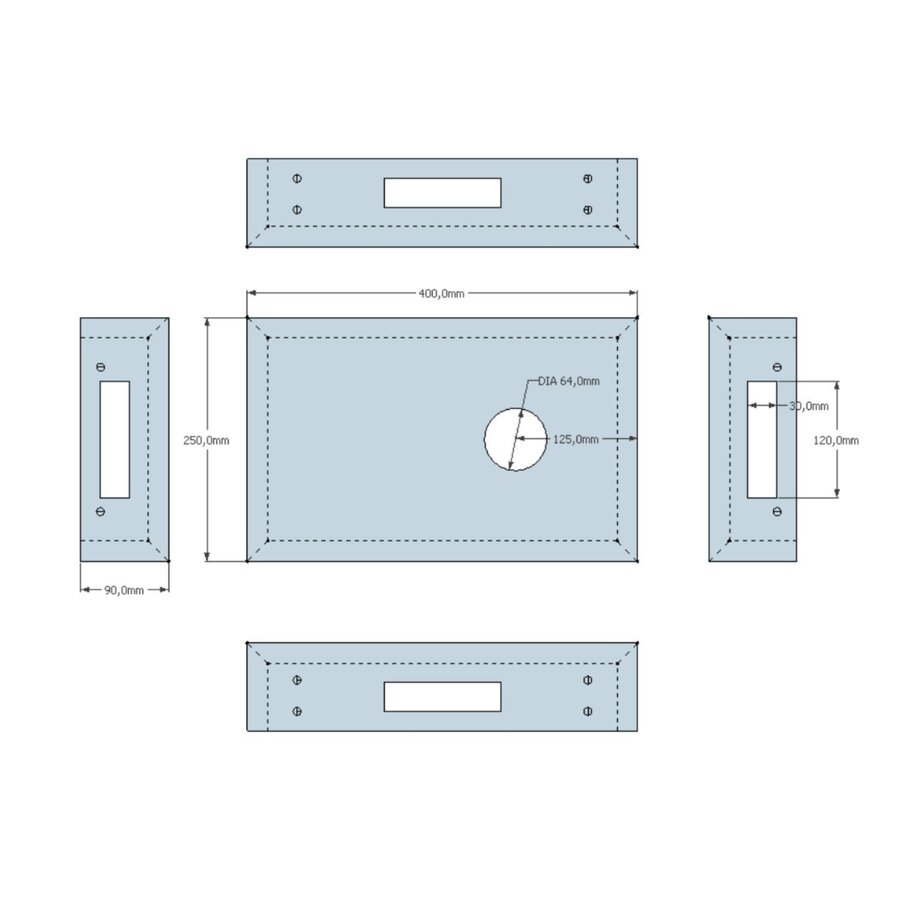 Solid Surface Fonteinset Met Opzetkom 40x25x9cm Mat Wit