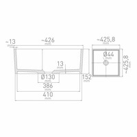 Opbouw Waskom Hike 42.6x42.6x15.2 cm Composiet Mat Wit