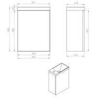 Fonteinset Aquasplash Luna 54,3x39,7x21,8 cm Glans Wit Met Marble Fontein Zonder Overloop Mat Zwart