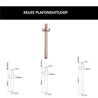 Wiesbaden Inbouw Regendouche Set Caral Plafonduitloop Geborsteld Koper