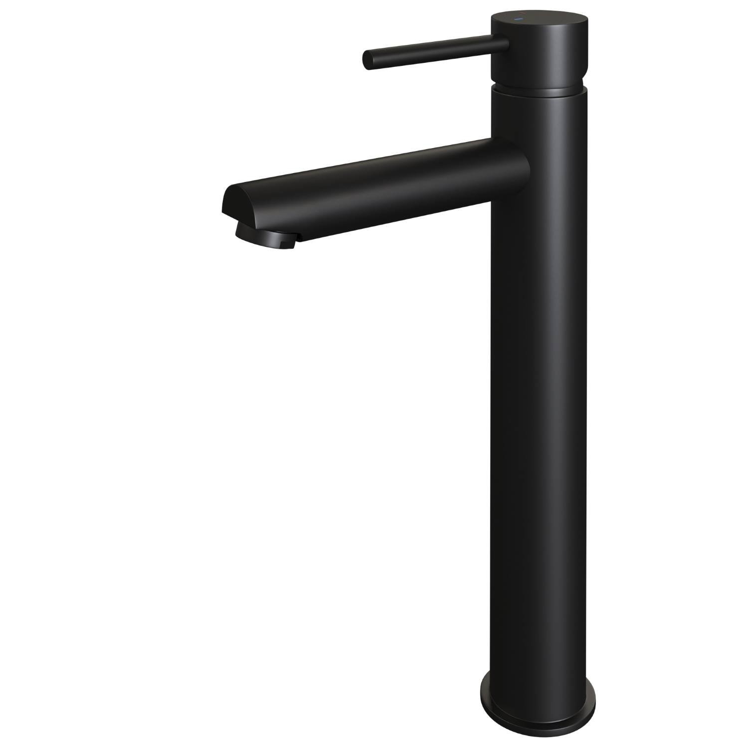Wastafelmengkraan Brauer Black Edition Coldstart Opbouw Hoog Ronde Hendel Mat Zwart Brauer