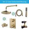 Wiesbaden Wiesbaden Inbouw Regendouche Set 12 Caral Muuruitloop Geborsteld Messing Goud