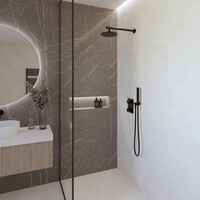 Wiesbaden Inbouw Regendouche Set 05 Caral Mat Zwart