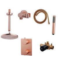 Wiesbaden Inbouw Regendouche Set 11 Caral Plafonduitloop Geborsteld Koper