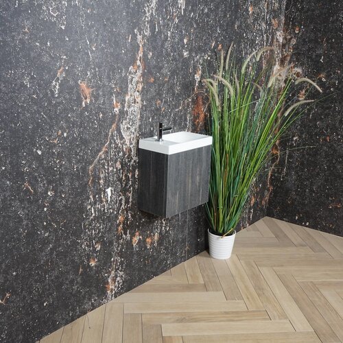 AKTIE! Fonteinmeubel Boss & Wessing Paris 40 cm Zwart Eiken (1 kraangat) 