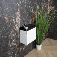 AKTIE! Fonteinmeubel Boss & Wessing Paris Fontein Mat Zwart 40 cm Hoogglans Wit (1 kraangat)