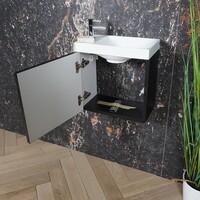 AKTIE! Fonteinmeubel Boss & Wessing Paris 40 cm Mat Zwart (1 kraangat)