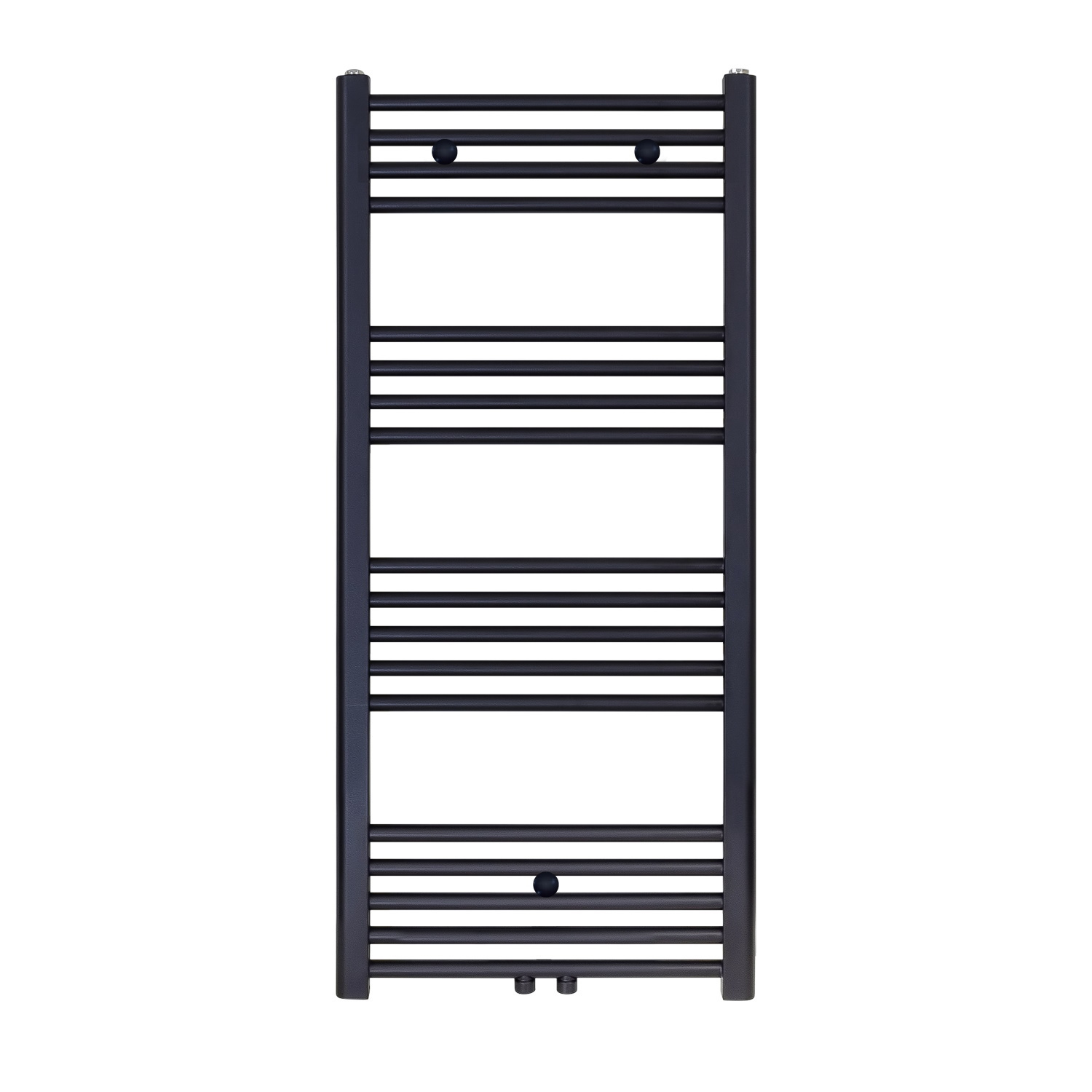 Designradiator Nile Gobi 120x50 cm Geborsteld Mat Zwart midden-onderaansluiting Boss & Wessing