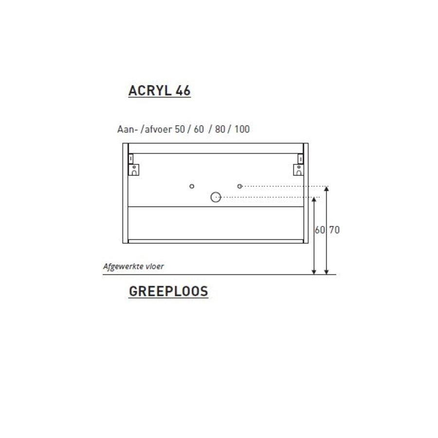 Badkamermeubel BWS Pepper Wastafel Acryl Incl Spiegelkast 2 Deurs Met 2 Kraangaten 100x55x46 cm Eiken