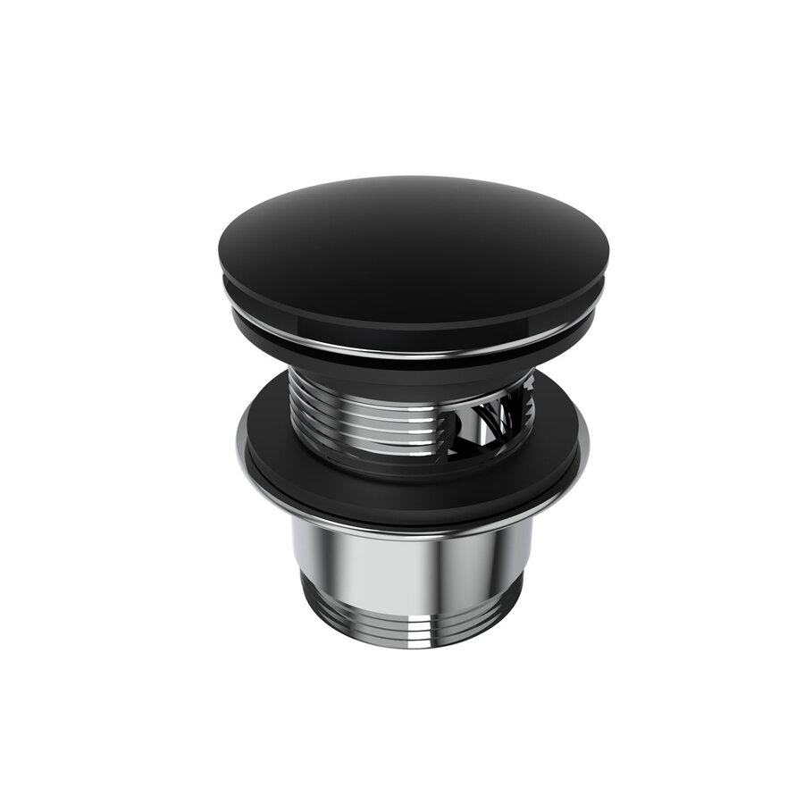 Pop Up Waste Bad Arcqua 1 1/2 Met Overloop Mat Zwart