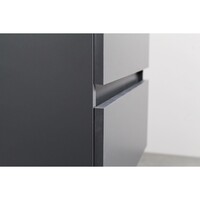 Badkamermeubel Boss & Wessing Pepper Acryl Wastafel Incl Spiegel Zonder Kraangat 100x55x46 cm Antraciet