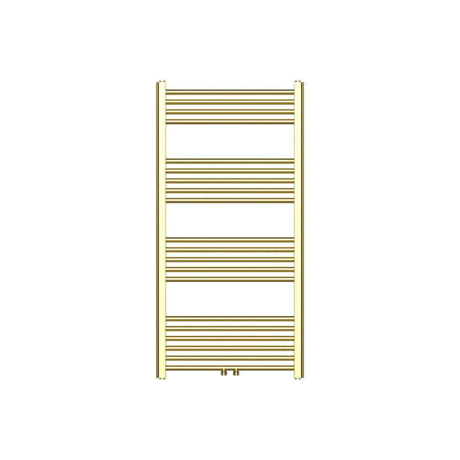 Handdoek Radiator BWS Cory 120x60 cm 414 Watt Midden en Zijaansluiting Geborsteld Messing Goud
