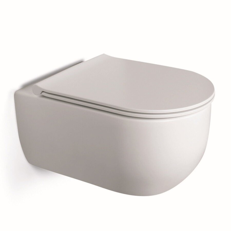 Wandcloset AquaSplash Turbo Rimless 53x34cm Mat Wit (met Softclose Zitting)