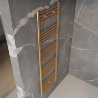 Handdoek Radiator BWS Cory 160x60 cm 557 Watt Midden en Zijaansluiting Geborsteld Messing Goud