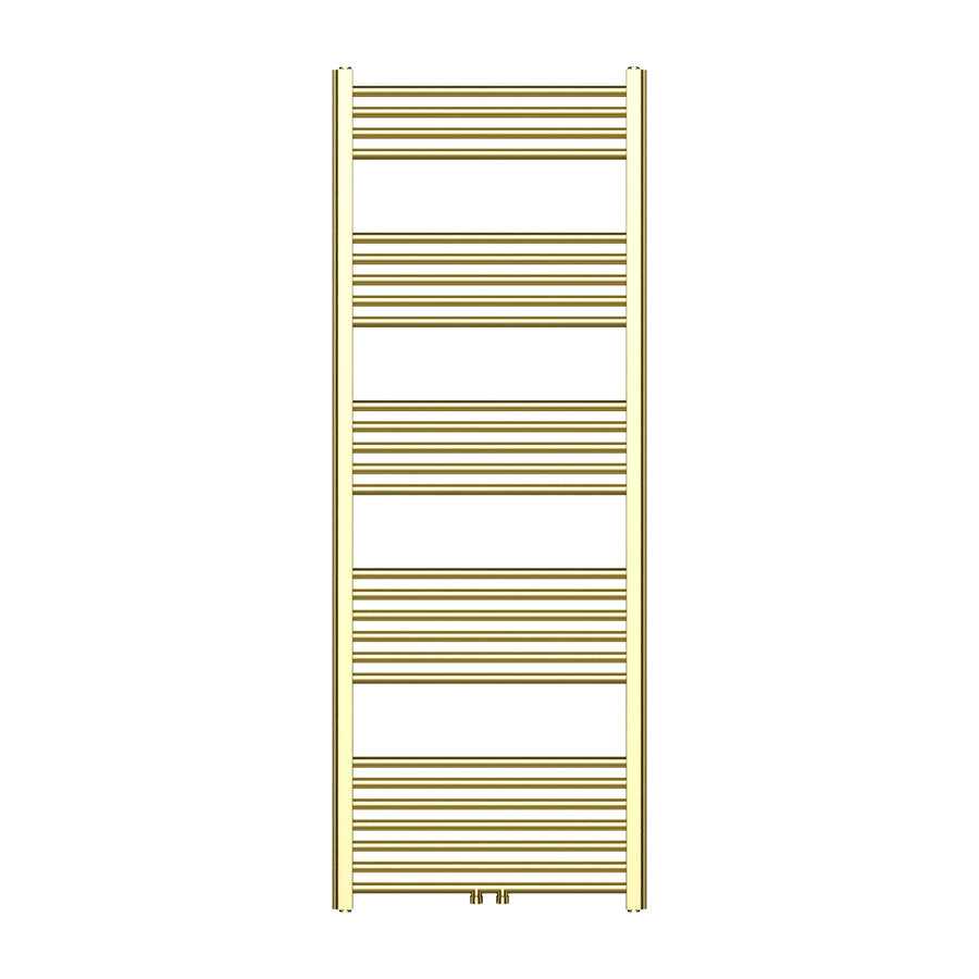 Handdoek Radiator BWS Cory 160x60 cm 557 Watt Midden en Zijaansluiting Geborsteld Messing Goud