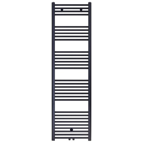 Designradiator Nile Gobi 180x50 cm Geborsteld Mat Zwart Midden-Onderaansluiting 