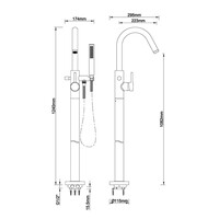 Vrijstaande Badkraan Aqua Splash Cemal Mengkraan Gunmetal
