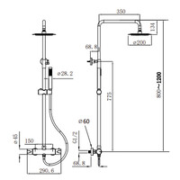 Opbouw Regendouche Set Boss & Wessing Rondo Thermostatisch Hoofddouche 20 cm Rond Chroom