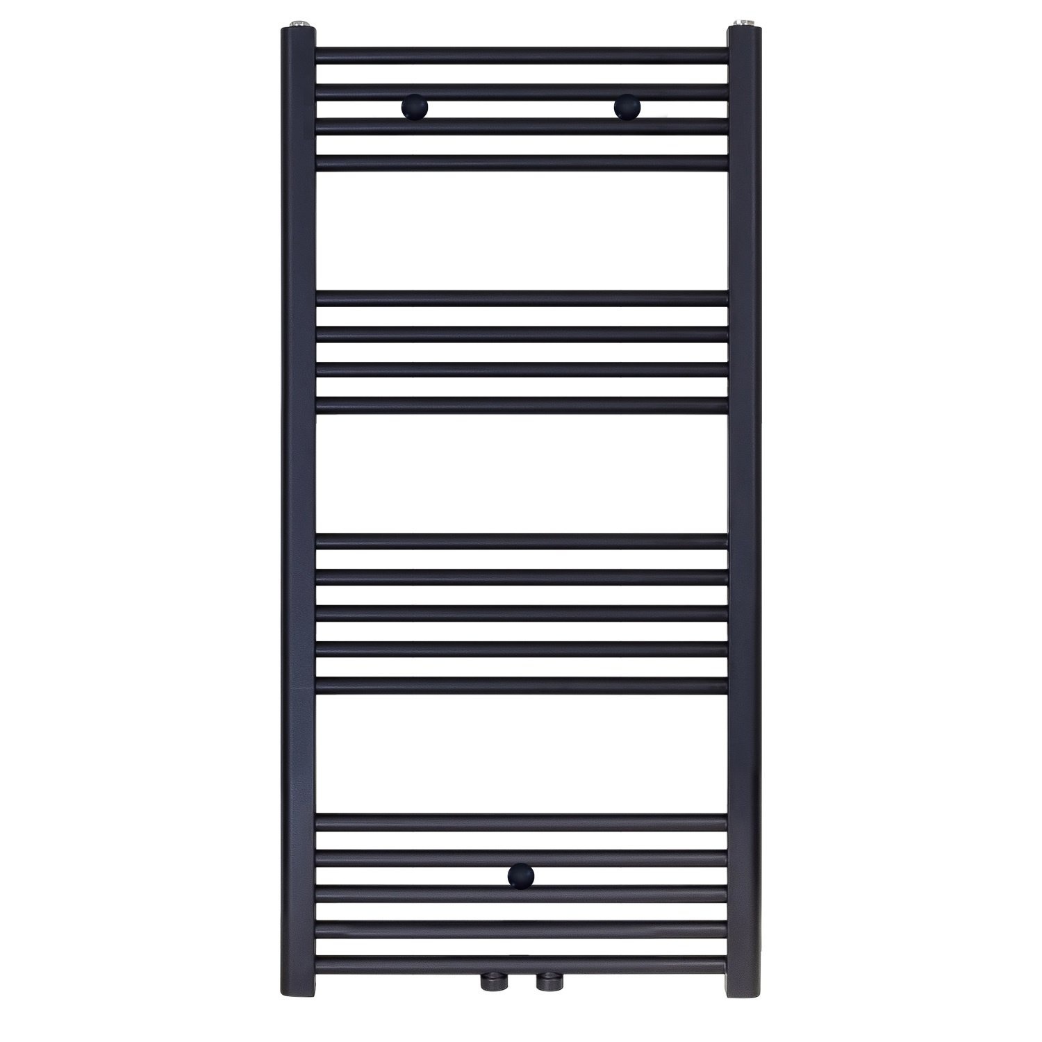 Designradiator Nile Gobi 110x60 cm Geborsteld Mat Zwart midden-onderaansluiting Boss & Wessing