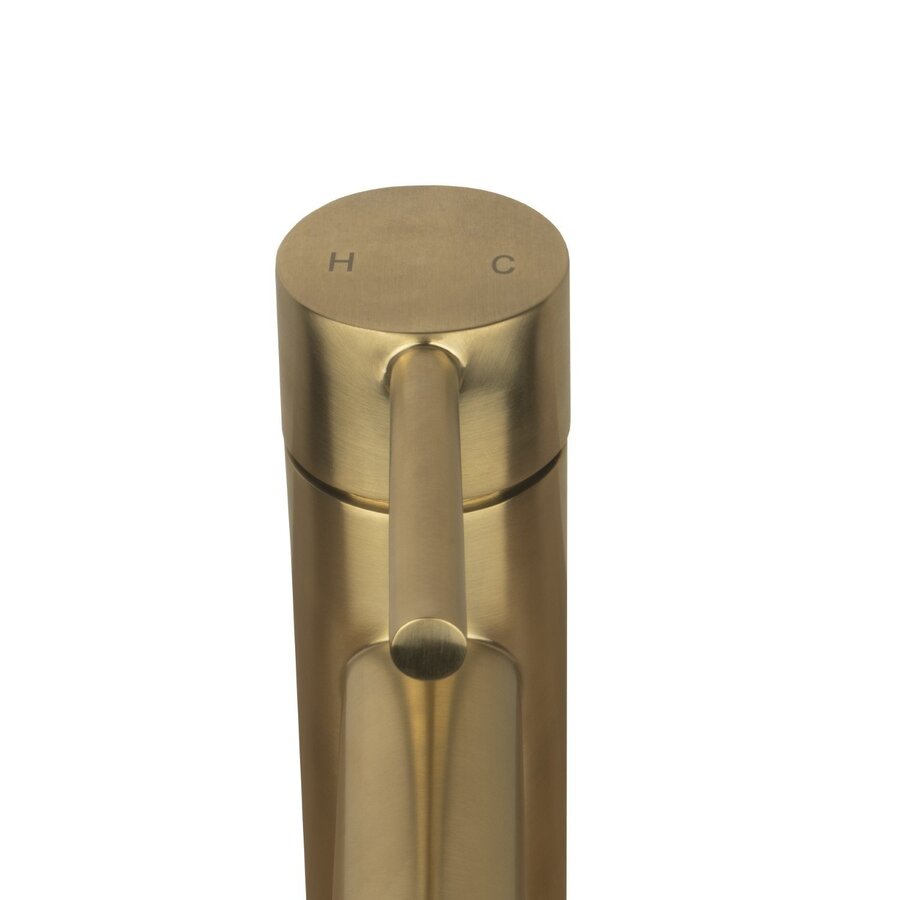 Wastafelmengkraan Aqua Splash Colorato 1 Hendel Geborsteld Goud