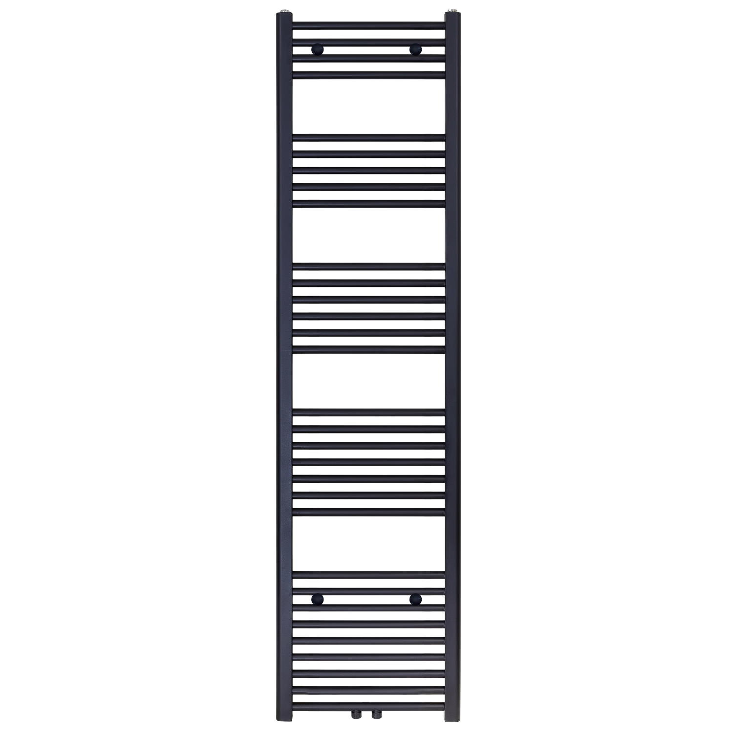 Designradiator Nile Gobi 180x40 cm Geborsteld Mat Zwart Midden-Onderaansluiting Aquasplash
