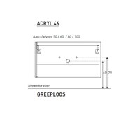Badkamermeubel BWS Pepper Wastafel Acryl Incl Spiegelkast 2 Deurs Met Kraangat 80x55x46 cm Antraciet