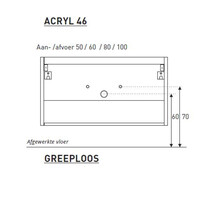 Badkamermeubel BWS Pepper Wastafel Acryl Incl Spiegelkast Met Kraangat 60x55x46 cm Eiken